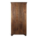 Farmhouse Arched Iron Grill Single Door Wine Bar Armoire with 15 Bottle Holder