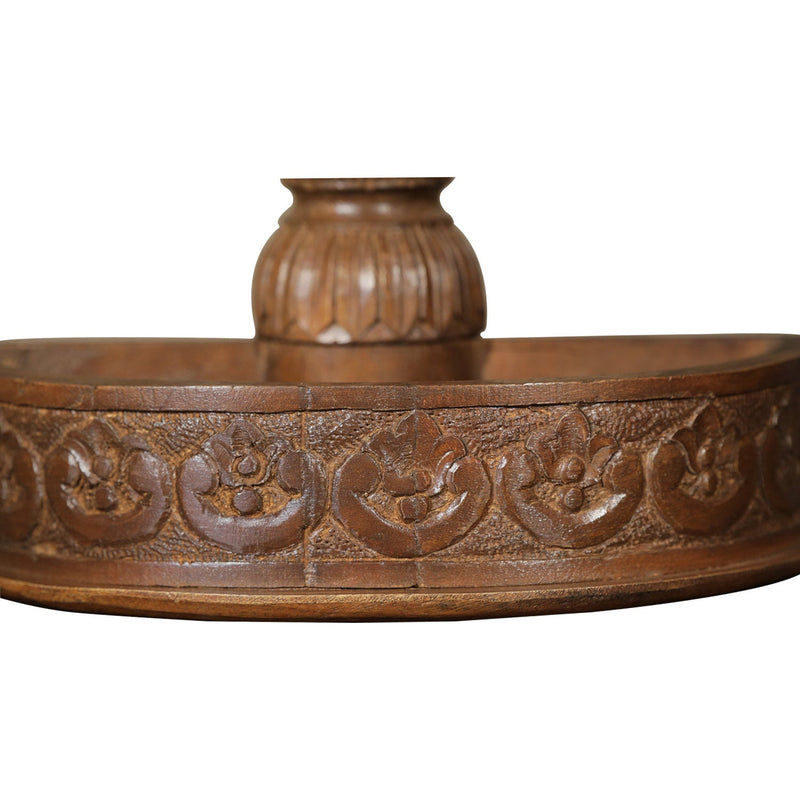 Handcarved Semi Circular Wall Display Shelf