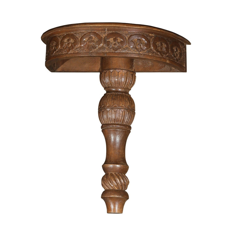 Handcarved Semi Circular Wall Display Shelf