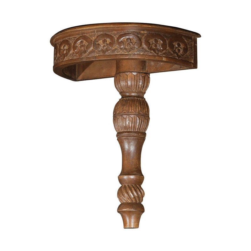 Handcarved Semi Circular Wall Display Shelf