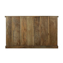 Gray Distressed Finished Old World Cathedral Shutter Sideboard
