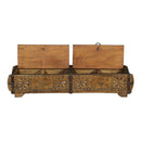 Hand Carved 23" Long Wooden Double Box