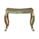Reclaimed Wood Distressed Finished Indoor/ Outdoor Stool With Cabrioie Legs - Set of 2