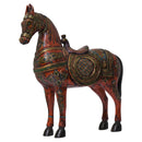 Artistically Hand Painted 24" Tall Wooden Horse Statue