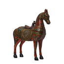 Artistically Hand Painted 24" Tall Wooden Horse Statue