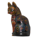 Artistically Hand Painted Wooden Cat Decor