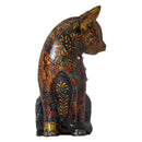 Artistically Hand Painted Wooden Cat Decor