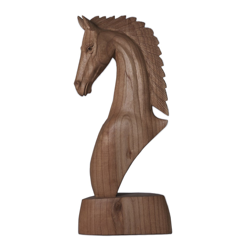 Farmhouse Style Hand Carved Horse Bust Decor