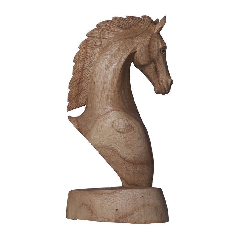 Farmhouse Style Hand Carved Horse Bust Decor