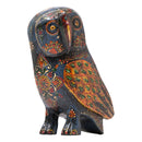 Artistically Hand Painted Wooden Owl Statue