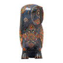 Artistically Hand Painted Wooden Owl Statue