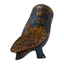 Artistically Hand Painted Wooden Owl Statue
