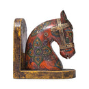 Artistic Hand Painted Horse Head Bookends - Set Of 2