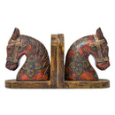 Artistic Hand Painted Horse Head Bookends - Set Of 2