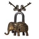 Decorative Elephant Brass Padlock With Keys