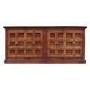 Ranch Style Antique Teak Wood Doors 89" Long Buffet