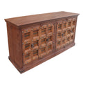 Ranch Style Antique Teak Wood Doors 89" Long Buffet