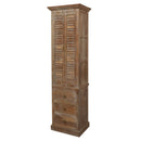 Louvered Shutter Doors 84 Inch Tall Solid Wood Cabinet With Drawers