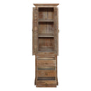 Louvered Shutter Doors 84 Inch Tall Solid Wood Cabinet With Drawers