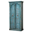 Blue Distressed Finished Farmhouse Tall Bedroom Armoire