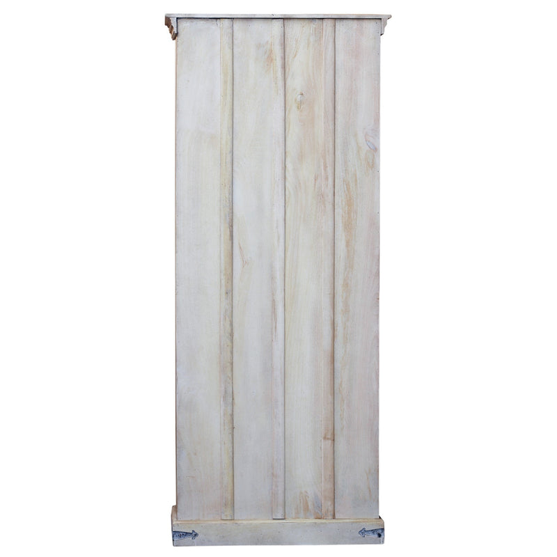 Off White Distressed Finished 84 Inches Tall Armoire Cabinet