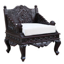 Royal Carved Lion Head Teak Wood Single Seater Sofa Chair