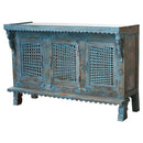 Distressed Blue Antique Hope Chest Large Cabinet