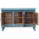 Distressed Blue Antique Hope Chest Large Cabinet