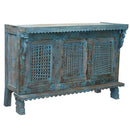 Distressed Blue Antique Hope Chest Large Cabinet