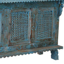 Distressed Blue Antique Hope Chest Large Cabinet