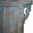 Distressed Blue Antique Hope Chest Large Cabinet