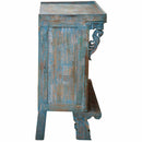 Distressed Blue Antique Hope Chest Large Cabinet