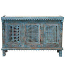 Distressed Blue Antique Hope Chest Large Cabinet
