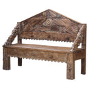 Antique Salvaged Carvings Repurposed Rustic Wooden Bench