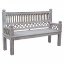 Farmhouse Style White Distressed Finished 3-Seater Solid Wood 63" Long Bench