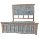 Antique Door Repurposed Distressed Blue Finished Farmhouse Style Kind Size Bed