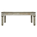 1800s Carved Antique Door Dining Table In Distressed White Finish