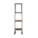 Farmhouse Style Iron & Wood Display Rack With Mirror