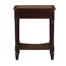 Elegant Brass Foil Accented Side Table Nightstand With Drawer