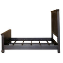 Modern Solid Wood Panel Dark Walnut Finish King Bed With Nightstands