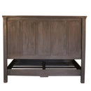 Modern Solid Wood Panel Dark Walnut Finish King Bed With Nightstands