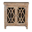 Farmhouse Style 2-Door Modern Cabinet With Glass Doors