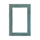 Distressed Blue Hand Carved Solid Wood 53" Tall Wall Mirror