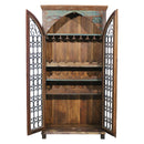 Farmhouse Style Reclaimed Wood Tall Wine Cabinet