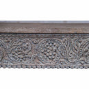 Antique Carved Doorframe Upcycled Distressed White 62" Console