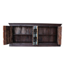 Farmhouse Style Carved Colored Antique Doors 87" Long Buffet