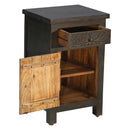 Intricately Hand Carved Distressed Gray 27 in. Tall  Nightstand