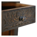 Intricately Hand Carved Distressed Gray 27 in. Tall  Nightstand