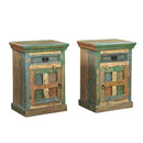 Farmhouse Style Reclaimed Wood Colored Patina Nightstand