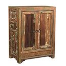 Distressed Painted Reclaimed Wood 2-Door Storage Cabinet